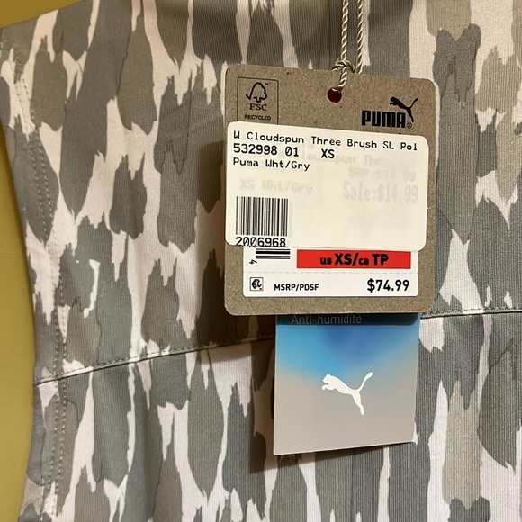 NWT PUMA Cloudspun Three Brush Sleeveless Polo Golf Shirt - XS - Picture 10 of 11